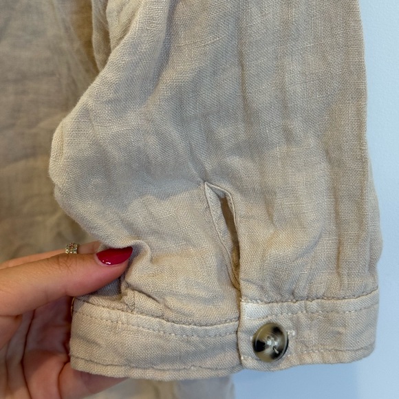 Zara Linen Button-Up Top - Picture 8 of 8